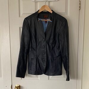 Danier Navy Leather Jacket